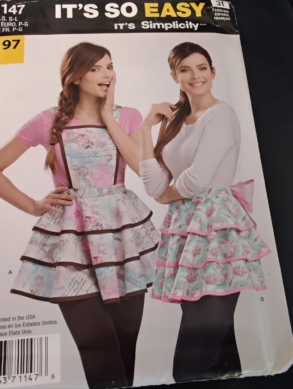 3940 Lot Of 3 Simplicity Vintage Apron Patterns. 3 New 1 Used. - Picture 5 of 5